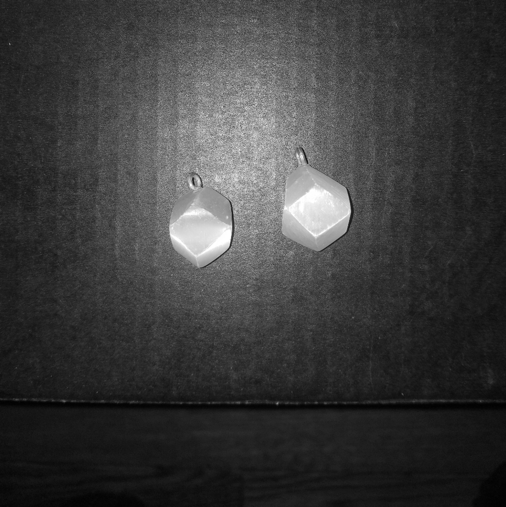 Selenite or satin spar pendant for necklace